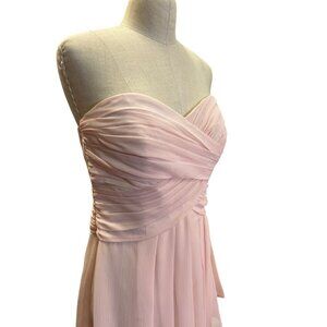 Davids Bridal Strapless Pink Dress Size 10 Formal Bridesmaid Short Prom Homecomi